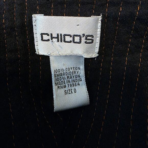 Chico's Cotton Zip Up Abstract Boho Jacket Sz S - Picture 8 of 9